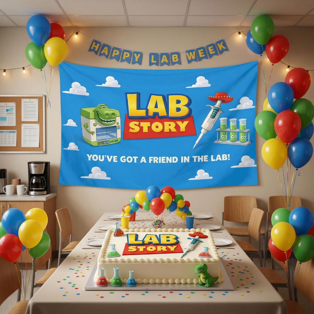 خلفية جدارية بتصميم قصص المختب - مراجعة Medical Lab Week 2026 وسعره