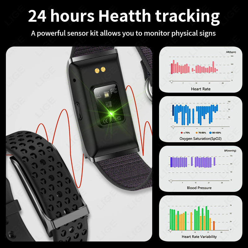 LIGE 100+ الرياضة جهاز تعقب لل - مراجعة Blood Pressure Monitor وسعره